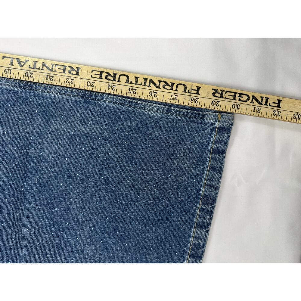 NWT Scoop Women’s Blue Rhinestone Wide Leg Jeans high waist 100% cotton Sz 4 - Picture 10 of 11
